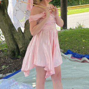 Vintage Retro Upcycled 80s Pink Prom Dress